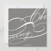 原稿がある《キリスト教》洗礼式や命名式のモダンな十字の灰色の宗教 招待状 (裏面)