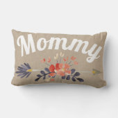 原稿のお母さんの花の矢のバーラップの枕 ランバークッション (裏面)