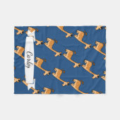 原稿のかわいい漫画のおもしろいなキリン及び名前 フリースブランケット (正面(横))