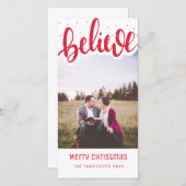 原稿のクリスマスの写真カードを信じて下さい シーズンカード (正面/裏面)