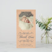 原稿のタイポグラフィのベビーは写真カード感謝していしています サンキューカード (スタンド正面)