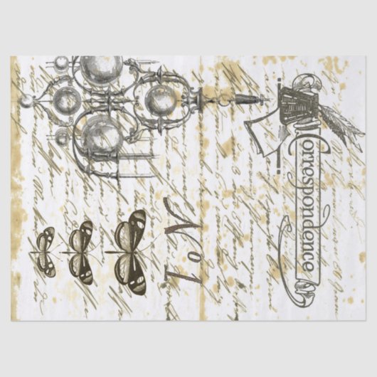 原稿のデジタルコラージュのDecoupageのティッシュペーパー 薄葉紙 (正面)