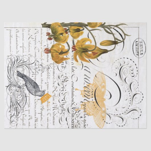 原稿のデジタルコラージュのDecoupageのティッシュペーパー 薄葉紙 (正面)