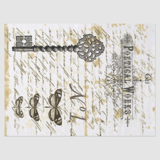 原稿のデジタルコラージュのDecoupageのティッシュペーパー 薄葉紙 (正面)