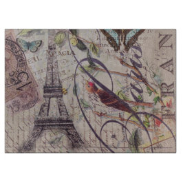 原稿のフランスのな国の蝶パリエッフェル塔 カッティングボード