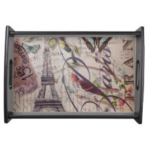 原稿のフランスのな国の蝶パリエッフェル塔