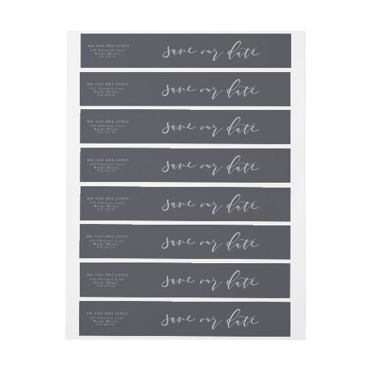 原稿の保存私達の日付 ラップアラウンド宛名ラベル (シート)