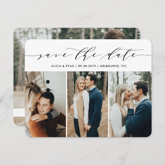 原稿の多数の写真は日付を救います セーブザデート (正面/裏面)