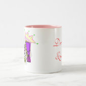 原稿の手紙の戯曲女王を持つ戯曲女王 ツートーンマグカップ (中央)