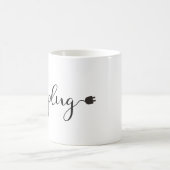 原稿の文字およびプラグによってプラグを抜いて下さい コーヒーマグカップ (中央)