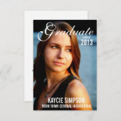 原稿の文字が付いている完全な写真の卒業の写真 招待状 (正面/裏面)