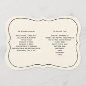 原稿の結婚式プログラムDIYファン-白を離れた黒 プログラム (裏面)