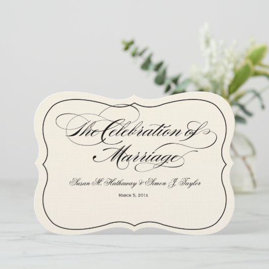 原稿の結婚式プログラムDIYファン-白を離れた黒 プログラム (スタンド正面)