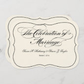 原稿の結婚式プログラムDIYファン-白を離れた黒 プログラム (正面/裏面)