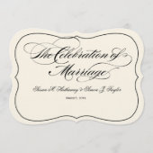 原稿の結婚式プログラムDIYファン-白を離れた黒 プログラム (正面)