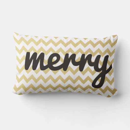 原稿の金ゴールドのシェブロンのかわいくお洒落でメリーな休日 ランバークッション (裏面)