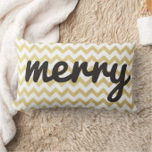 原稿の金ゴールドのシェブロンのかわいくお洒落でメリーな休日 ランバークッション (ブランケット)