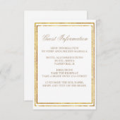 原稿の金ゴールドのボーダー結婚式のゲスト情報 エンクロージャーカード (正面/裏面)