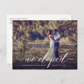 原稿私達は郵便はがき駆け落ちの発表の駆け落ちしました ポストカード (正面/裏面)