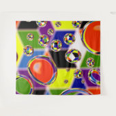 原色のアート タペストリー (正面(横))