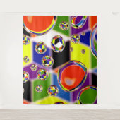 原色のアート タペストリー (正面)