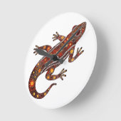 原色のスタイルサンショウウオ ラウンド壁時計 (傾斜)