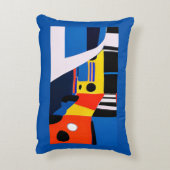 原色のバスと車 アクセントクッション (裏面(縦))