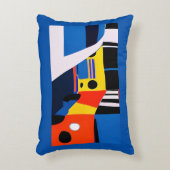 原色のバスと車 アクセントクッション (正面(垂直))