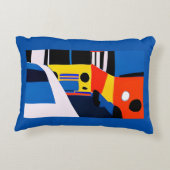 原色のバスと車 アクセントクッション (裏面)