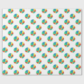 原色のビーチボール ラッピングペーパー (フラット)