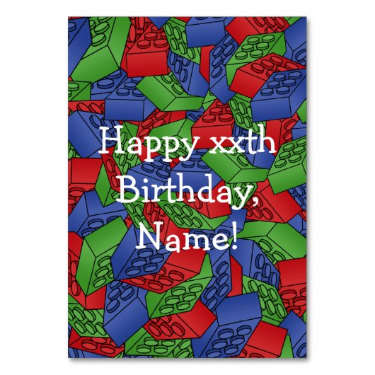 原色のブロックパターン テーブルナンバー (正面)