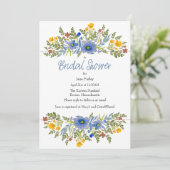 原色のワイルドフラワーブライダルシャワー招待状 招待状 (スタンド正面)