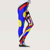 原色の形の幾何学的ではっきりしたなプリントのファッション レギンス (右)