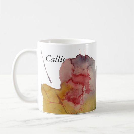 原色の水色のスプラッシュパーソナライズされた, 2 コーヒーマグカップ (左)