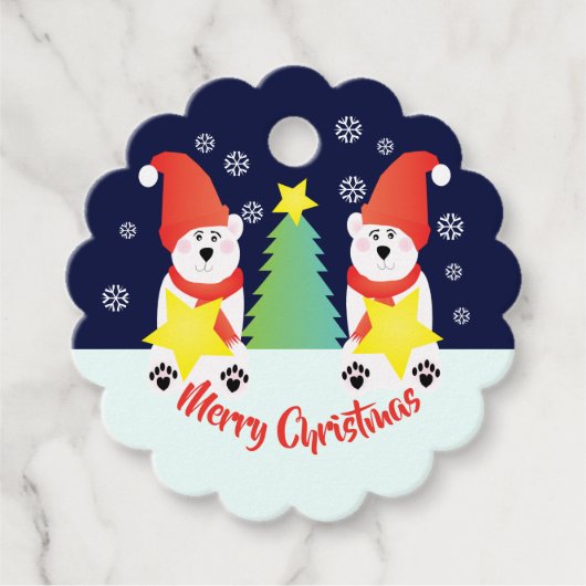 原色の白っぽいシロクマ フェイバータグ (正面)