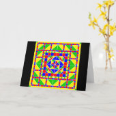 原色のRangoli 2 Diwaliカード カード (黄色い花)