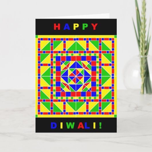 原色のRangoli Diwaliカード カード (正面)