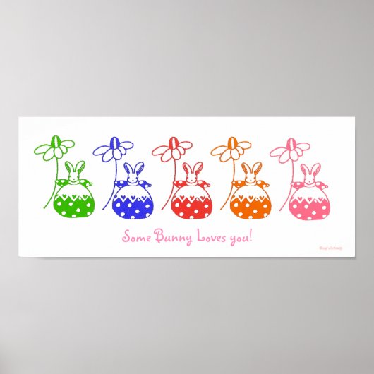 原色デイジーバニーポスター ポスター (正面)