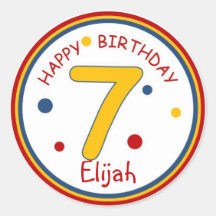 原色ハッピーバースデー数値7