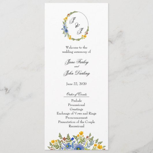 原色プログラムの野生の花 プログラム (正面)