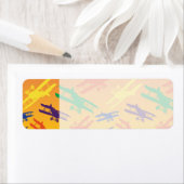 原色ヴィンテージ二面飛行機パターン ラベル (インサイチュ)