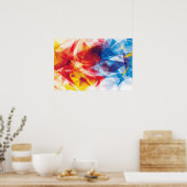 原色鮮やかの三角形 ポスター (キッチン)