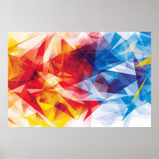 原色鮮やかの三角形 ポスター (正面)