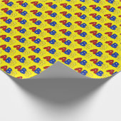 原色黄色ABCアルファベット文字先生 ラッピングペーパー (角)