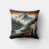 原野の渓流に近いベンガルタイガース クッション (正面)