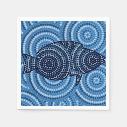 原魚絵画点 スタンダードカクテルナプキン (正面)