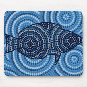 原魚絵画点 マウスパッド