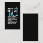 厨房おもしろいシェフデートすることユーモア独身の調理師 名刺 (正面/裏面)