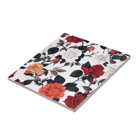 厨房エレガント床用バラセラミックタイル タイル (側面)