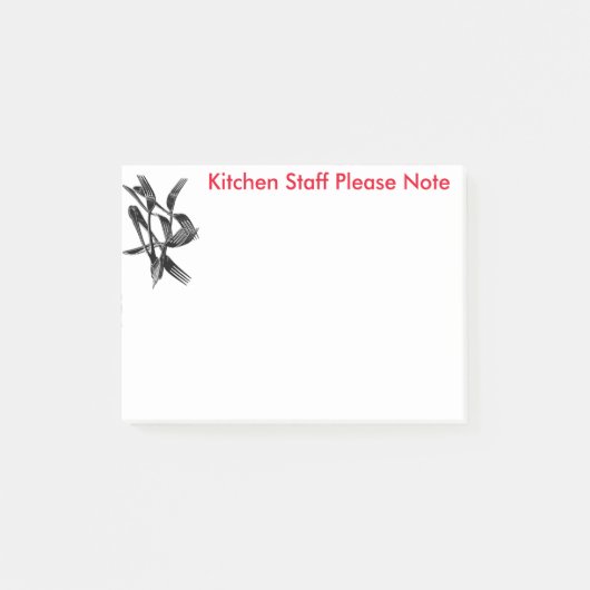 厨房スタッフへのお知らせ ポストイット (正面)